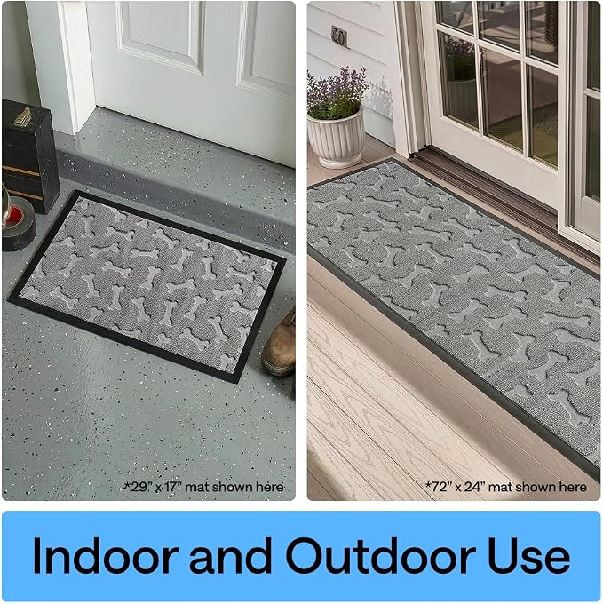 GORILLA GRIP 100% Waterproof All-Season WeatherMAX Doormat, US Designed Natural