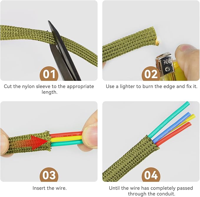 Polyamide Cable Sleeve, 10ft Flexible Expandable Braided Sleeving, Cable Management Sleeve for TV Computer Office Home Entertainment (Green, 3/4")