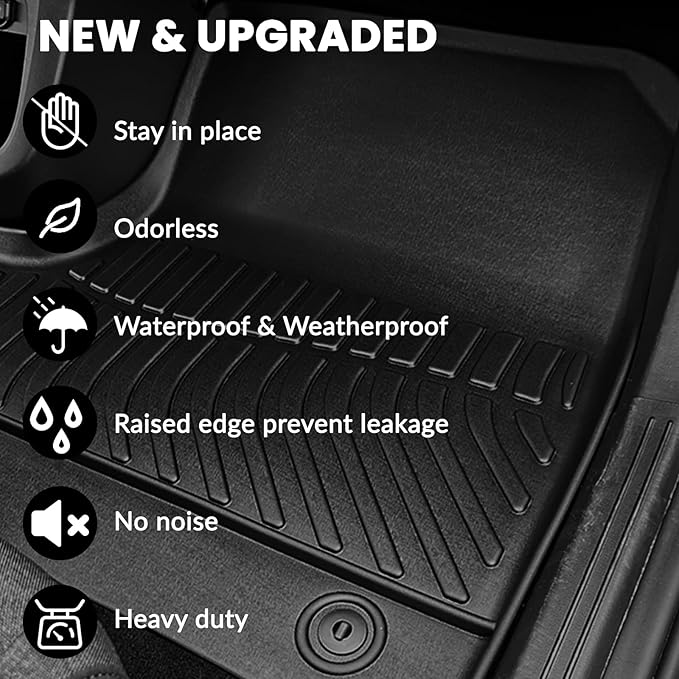 Auxko All Weather Floor Mats Cargo Mat Backrest Mat Fit for Chevrolet Equinox 2025 2026 & GMC Terrain 2025 2026 Gas (Not EV) TPE Rubber Liners Accessories Odorless All Season Car Floor Liner Black