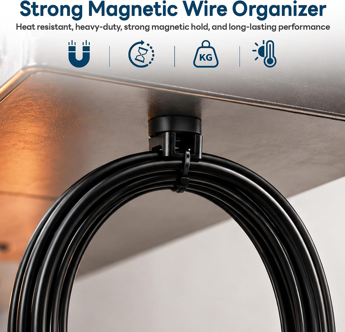 Magnetic Zip Tie Mounts, 26 Pack Magnetic Cable Tie Mounts with 200 Zip Ties, Rotating No-Drill Cable Management Organizer for Server Rack, Electrical Panel, Metal Desk, Strong Magnetic Wire Holders