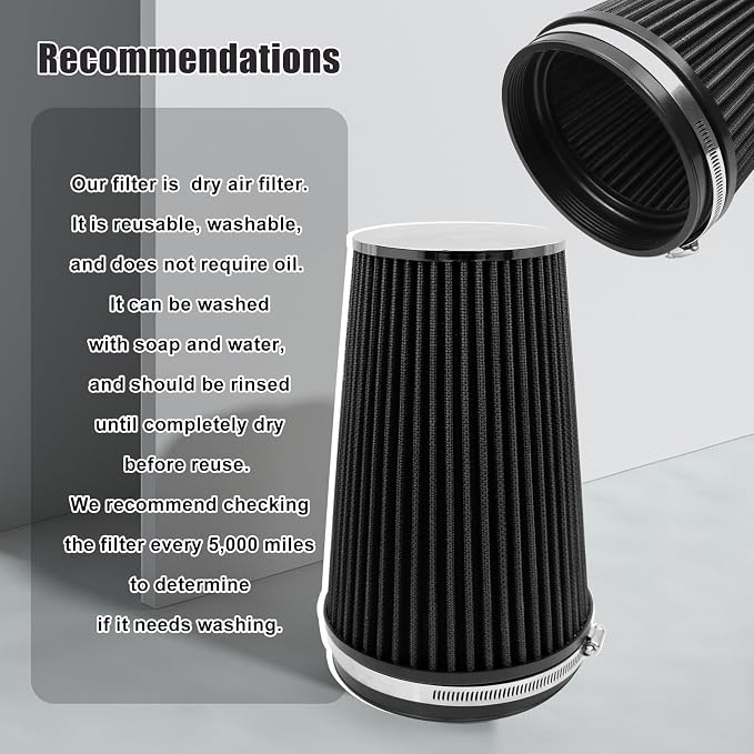 RYANSTAR 152mm 6" High Flow Round Tapered Cone Closed-Top Washable Clamp-On Dry
