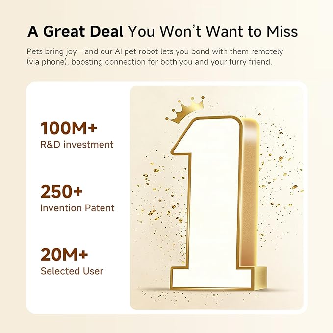 PMATE Self-Moving Pets Camera AI-Powered Rover with Auto Tracking & Patrol, 2K Live View, Night Vision, 2-Way Talk, and Auto-Recharge,(Blue)