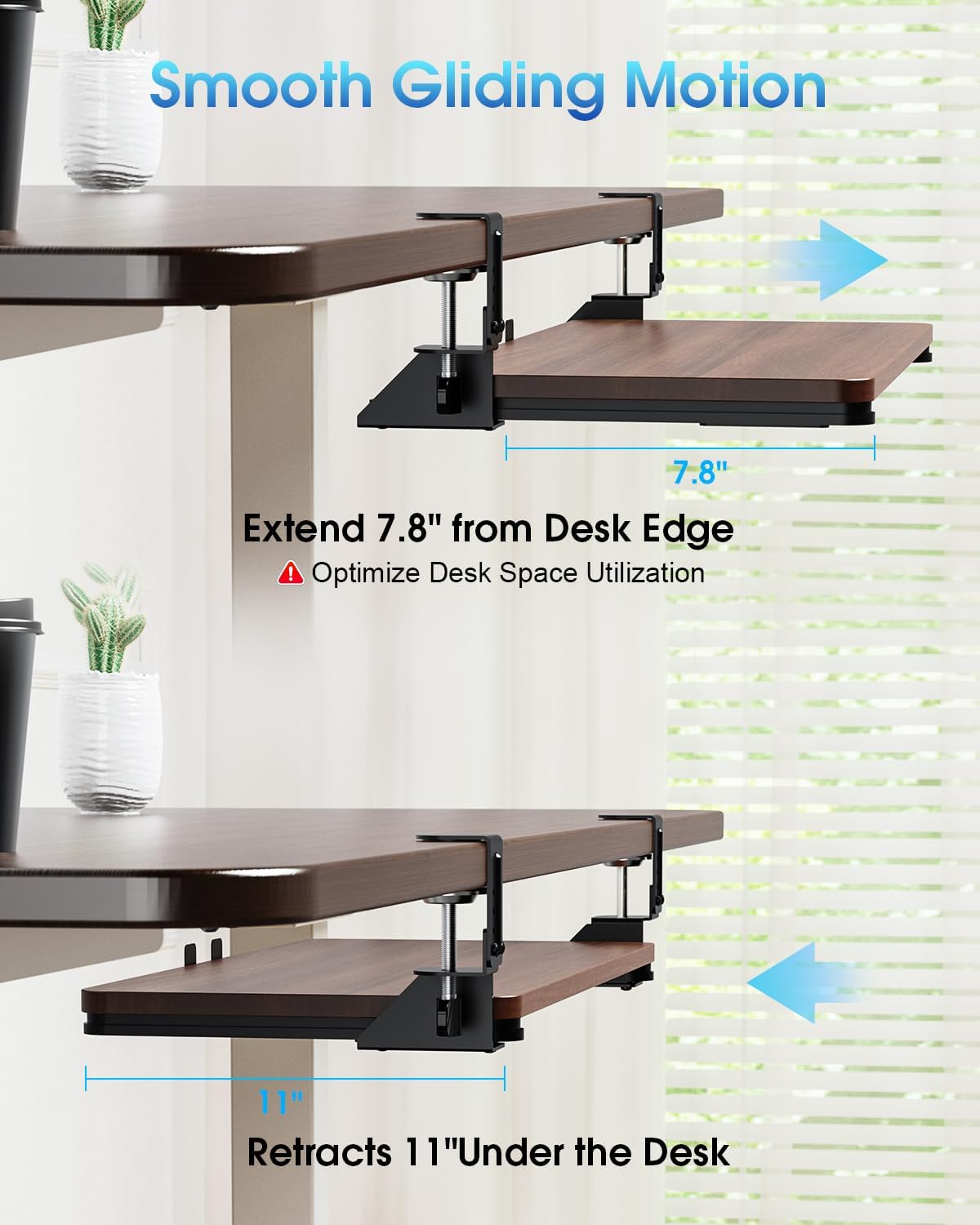 Large Keyboard Tray Under Desk, Pull Out Keyboard & Mouse Tray for Typing