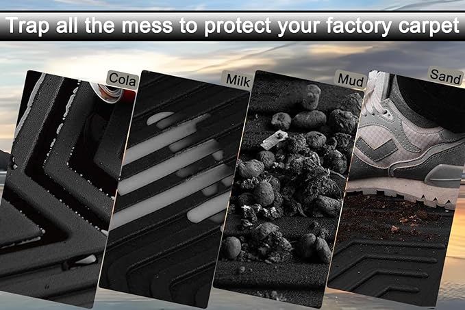 Aiqiying Floor Mats Compatible with Ford Escape 2020-2025 Models,All Weather Carpet Liners Waterproof Durable Custom-Fit Front Rear Full Set Protection TPE Accessories