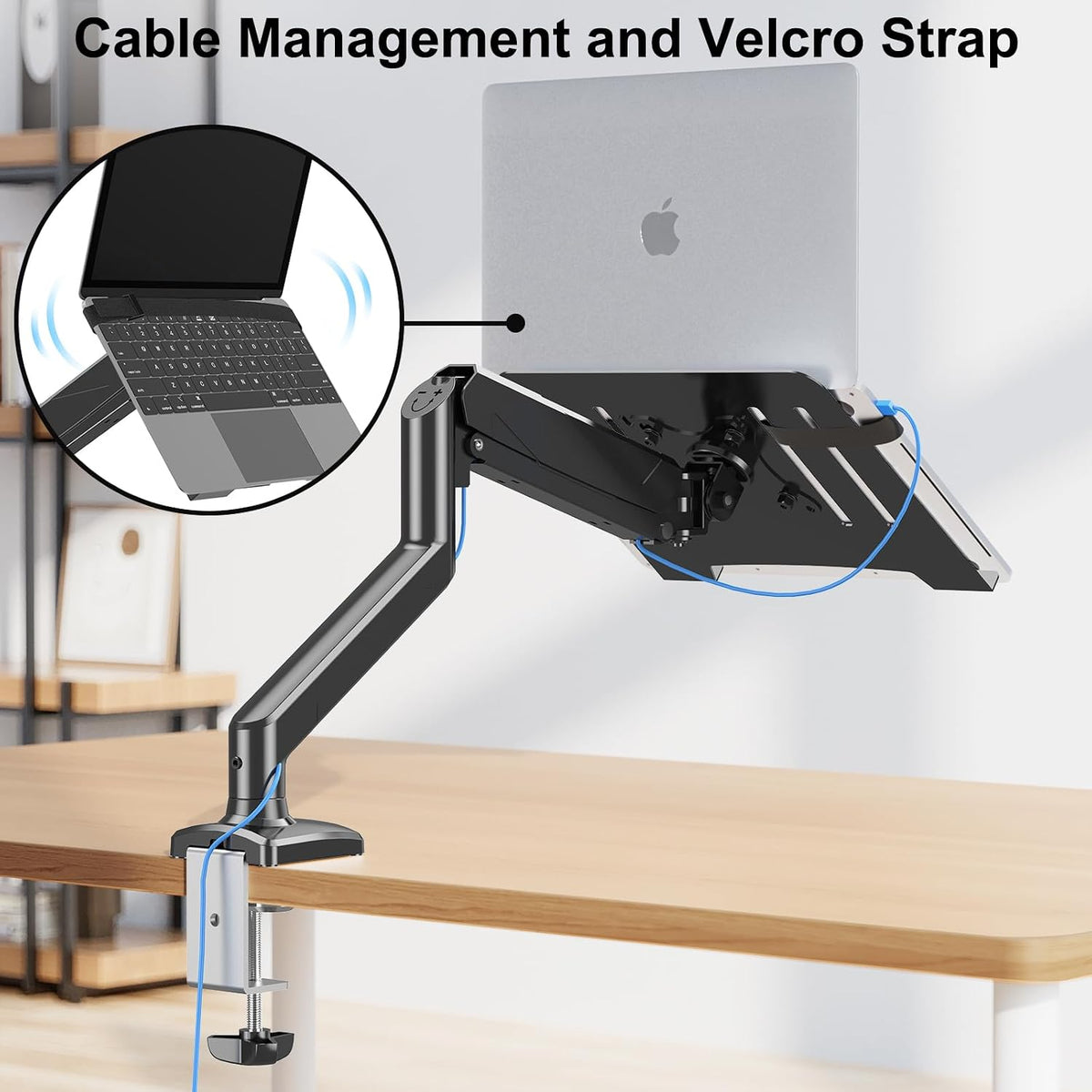 Laptop Stand Desk Mount, 2 in 1 Function, Single Monitor Mount