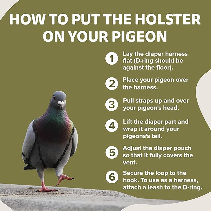 Bird Diaper, Wrap Around, for Larger Pigeons, Small Breed Hens and Roosters, Leak-Proof Design, Fleece Strap Bird Harness with Sewn-in Liner & Secure Hook and Loop Closure - XS, Butterfly Camo