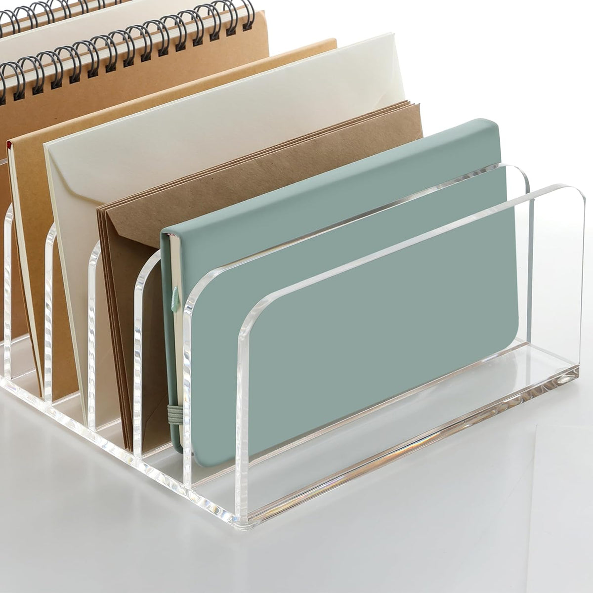 SANRUI Clear Desk Mail Organizer, 9 Slot Acrylic Office Document Sorter