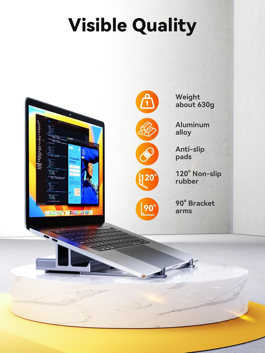 Laptop Docking Station Stand Dual 4K Monitor: QUUGE USB C Docking Station Dual Monitor for Laptop, 2 HDMI (Single 4K@120Hz), 2 USB3.0 Ports, 100W PD, RJ45 Ethernet, Universal Laptop Stand USB C Dock