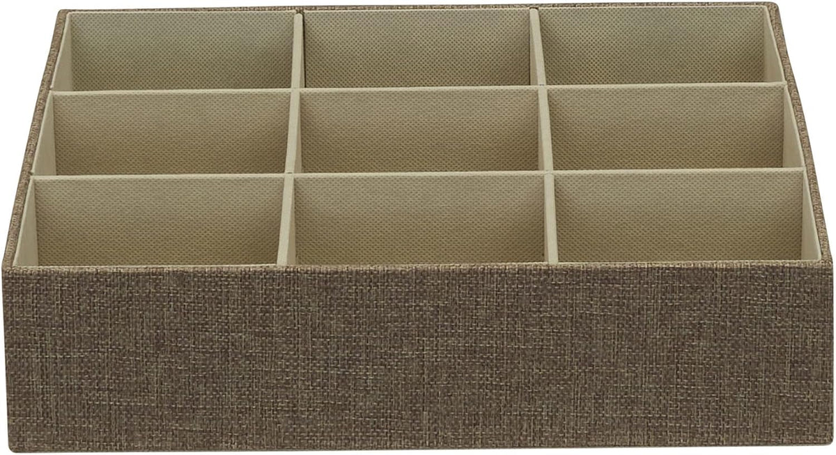 Household Essentials 3‑Piece Drawer Organizer Starter Set in Customizable Inserts of Large and Small Trays, Beige