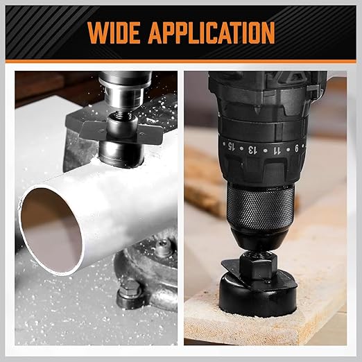 HORUSDY Hole Saw Set 24PCS Hole Saw Kit,Hole Saw Drill Bit Kit, 3/4"-6" (19-152mm) 17PCS Saw Blades, 2 Mandrels, 3 Drill Bit, Installation Plate, Hex Key, For Drywall, Soft Wood, Plywood, Plastic, PVC