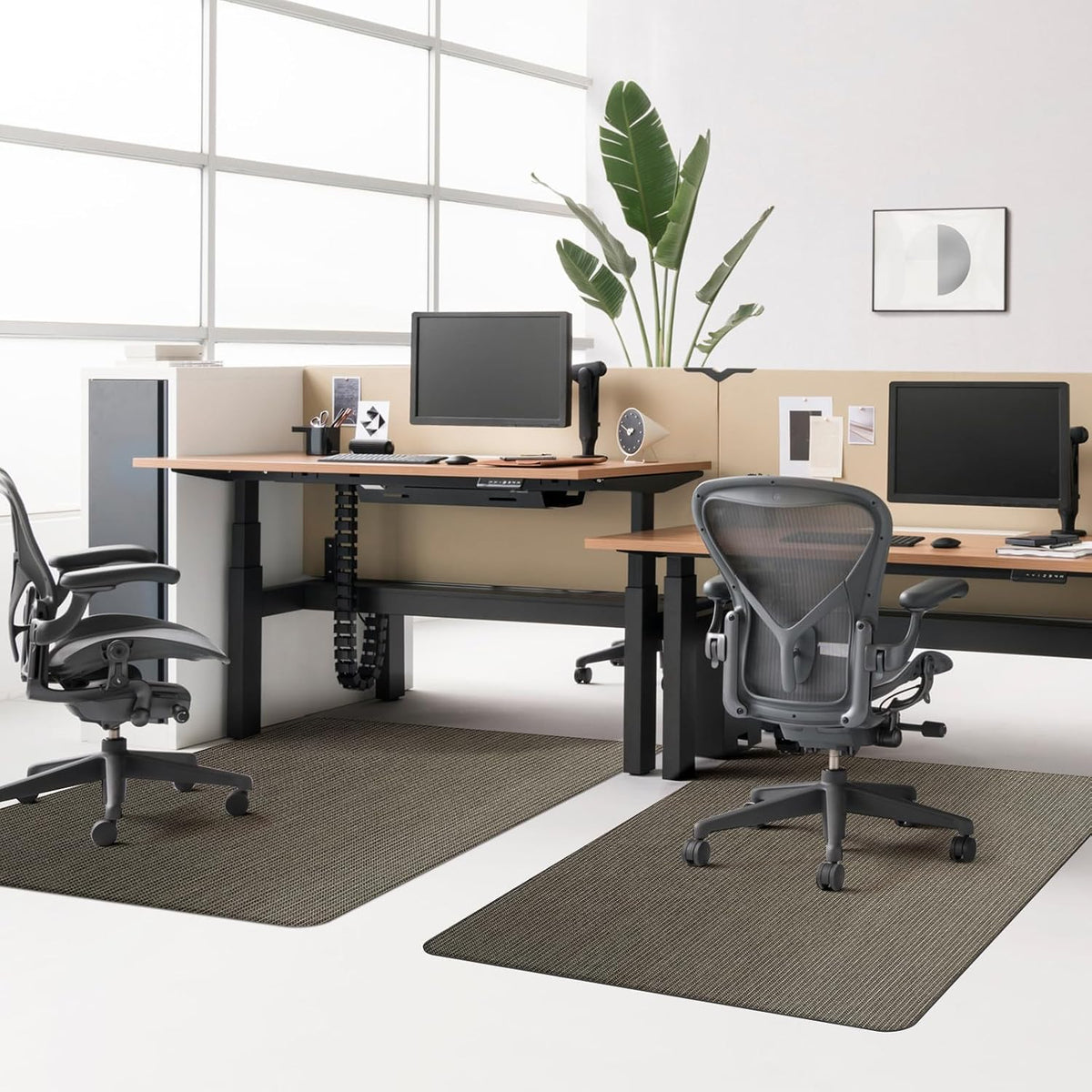Azadx Heavy Duty Office Chair Mat for Hardwood Floor 36" x 48" Desk Chair Mat for Hard Floors No Slip Floor Protector for Home Office Flatten Quickly, Brown