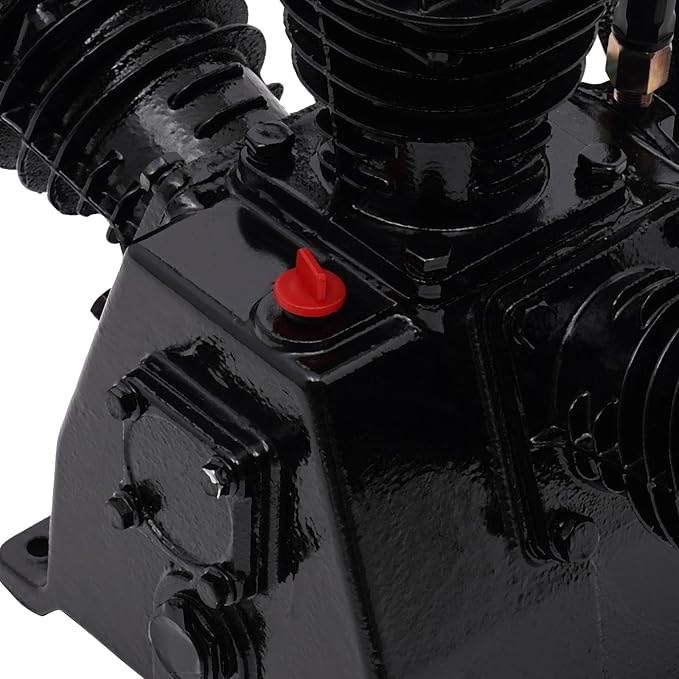 Air Compressor Pump Head, 5-HP Single-Stage Inline-Twin Replacement Air