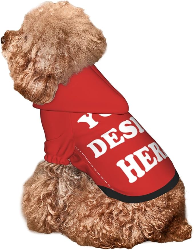 Dog Costume, Custom Dog Hoodie, Dog Name Costume Holiday Pet Pajamas Outfit, Personalized Pet Coat Costumes for Small Medium Large Dogs and Cats for Winter, Red, XXS