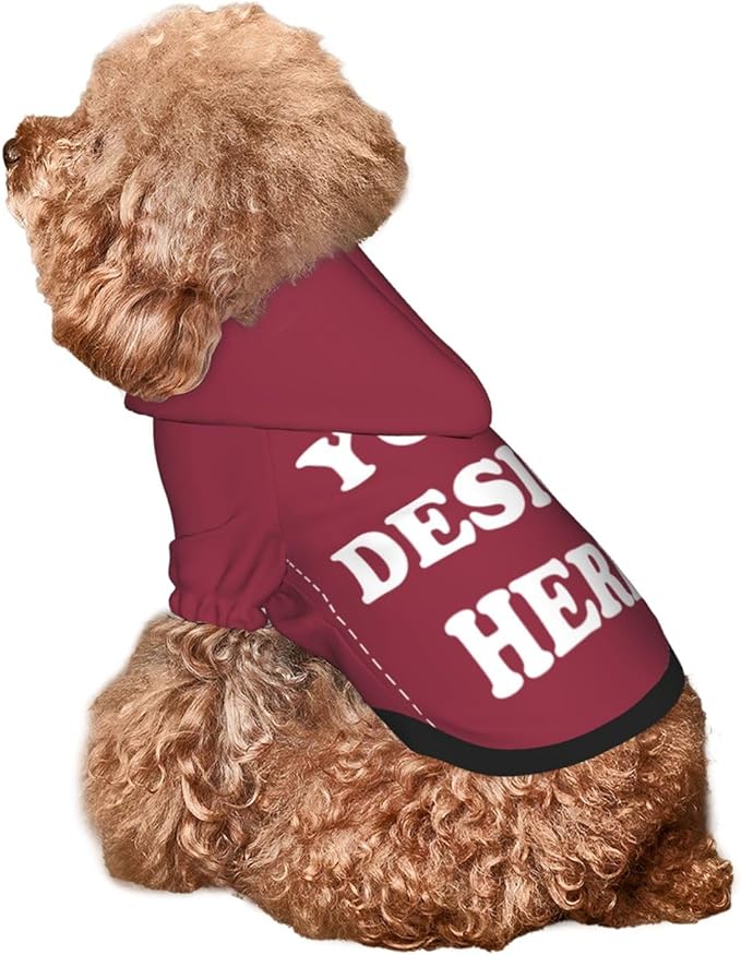 Personalized Dog Hoodie, Custom Dog Costumes for Small Dogs, Holiday Happy Dog Clothes Football Pet Shirt Sweater with Name Number for Girl/Boy Cats/Kitten, Wine, XL