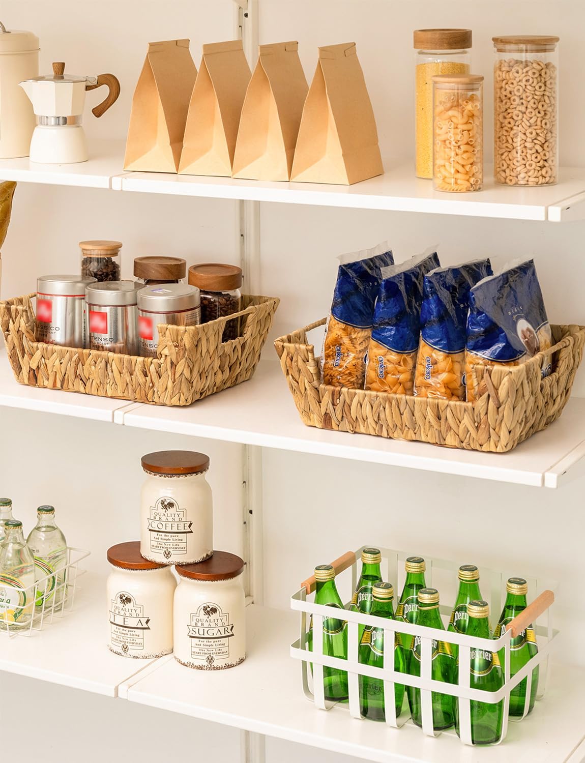 StorageWorks Pantry Baskets for Organizing, Wicker Storage Baskets, 2 Pack