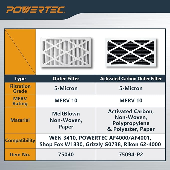 POWERTEC 5 Micron Outer Air Filter 1PK