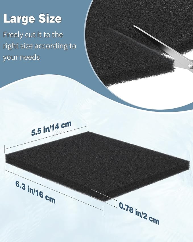Pawfly 4 Pack Aquarium Bio Sponge Filter Media Pad, Filter Foam Sponge Pads