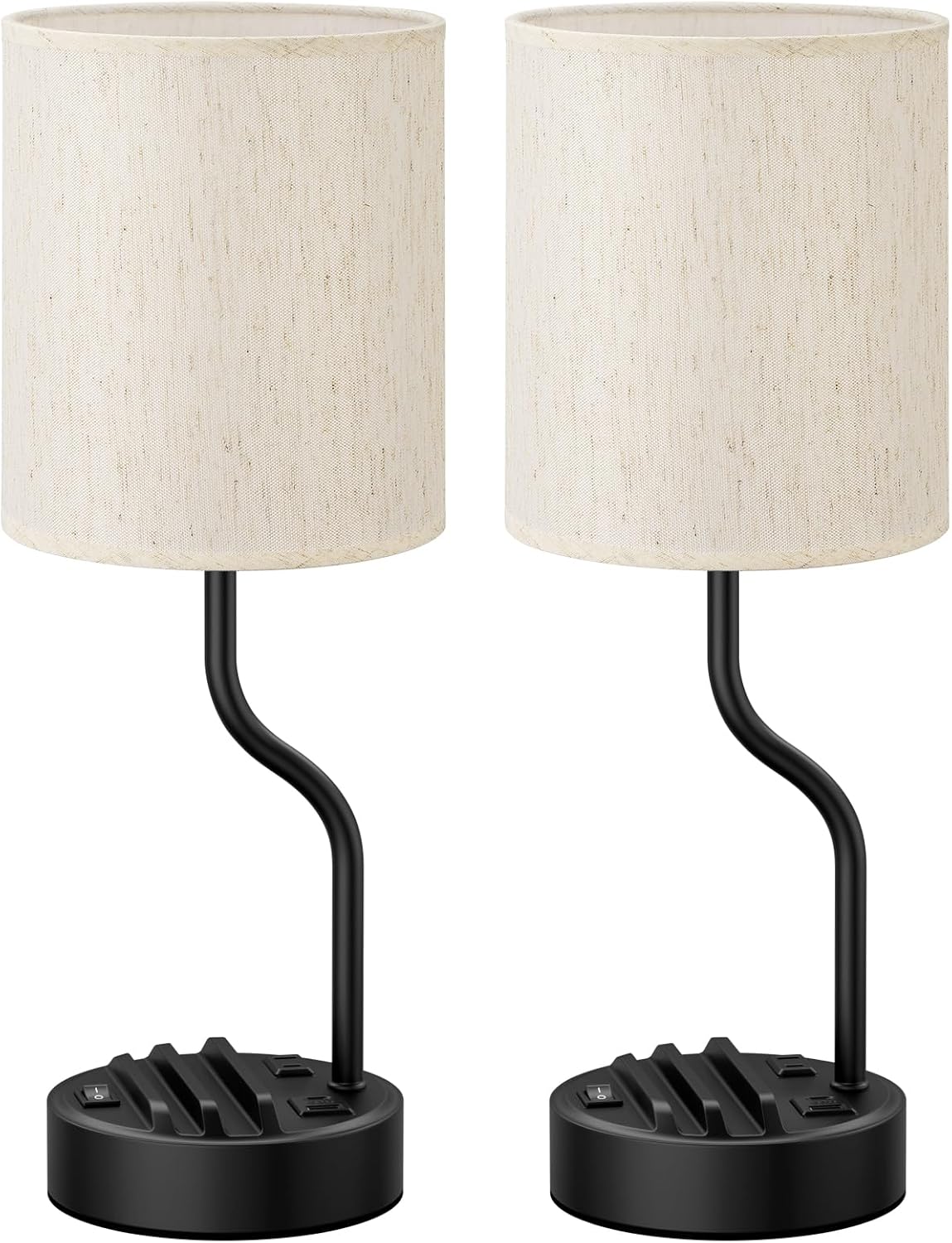 Fenmzee 18" Bedside Lamps for Bedroom Set of 2 - Table Lamp for Nightstand