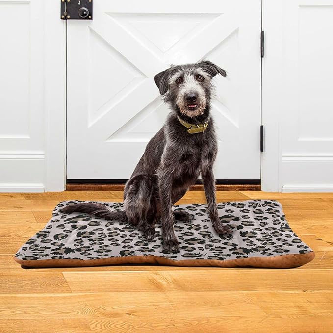 Pet Bed Leopard Print Dog Bed Mat Absorbing Non Slip Pad Pet Sleeping Mat for Small, Medium, and Large Dogs Puppy Cat 36 in x 24 in