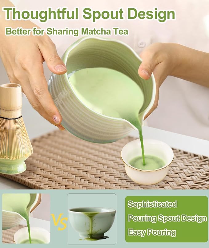 JBER Matcha Set, Bamboo Whisk, Powder Sifter