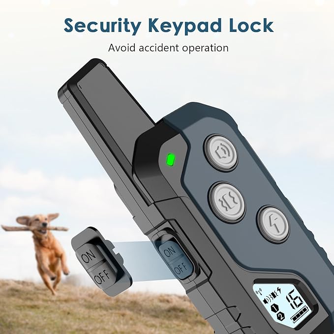 Shock Collar for Dogs, IP67 Waterproof Dog Training Collar with Remote, 3 Training Modes with Beep, Vibration, and Safe Static, Rechargeable E Collar for Large Medium