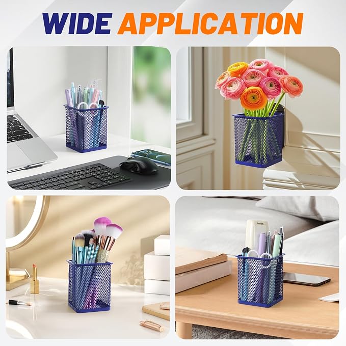 Segarty Pen Cup Holder, 6 Pack Square Dark Blue Pen Holder