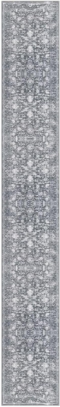 KILOCOCO Hallway Runner 3x18 Rug Runner Printed Vintage Floral Washable Kitchen