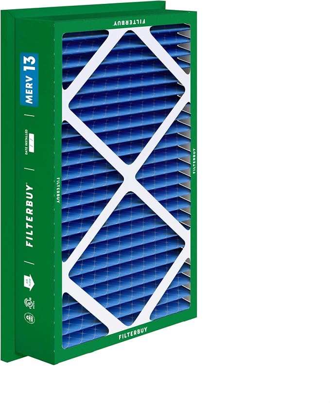 Filterbuy 16x25x5 Air Filter MERV 13 Optimal Smoke & Allergy Defense,