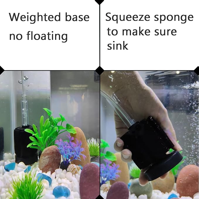 AQUANEAT Aquarium Air Powered Sponge Filter, Fish Tank Bio Bubble Filter