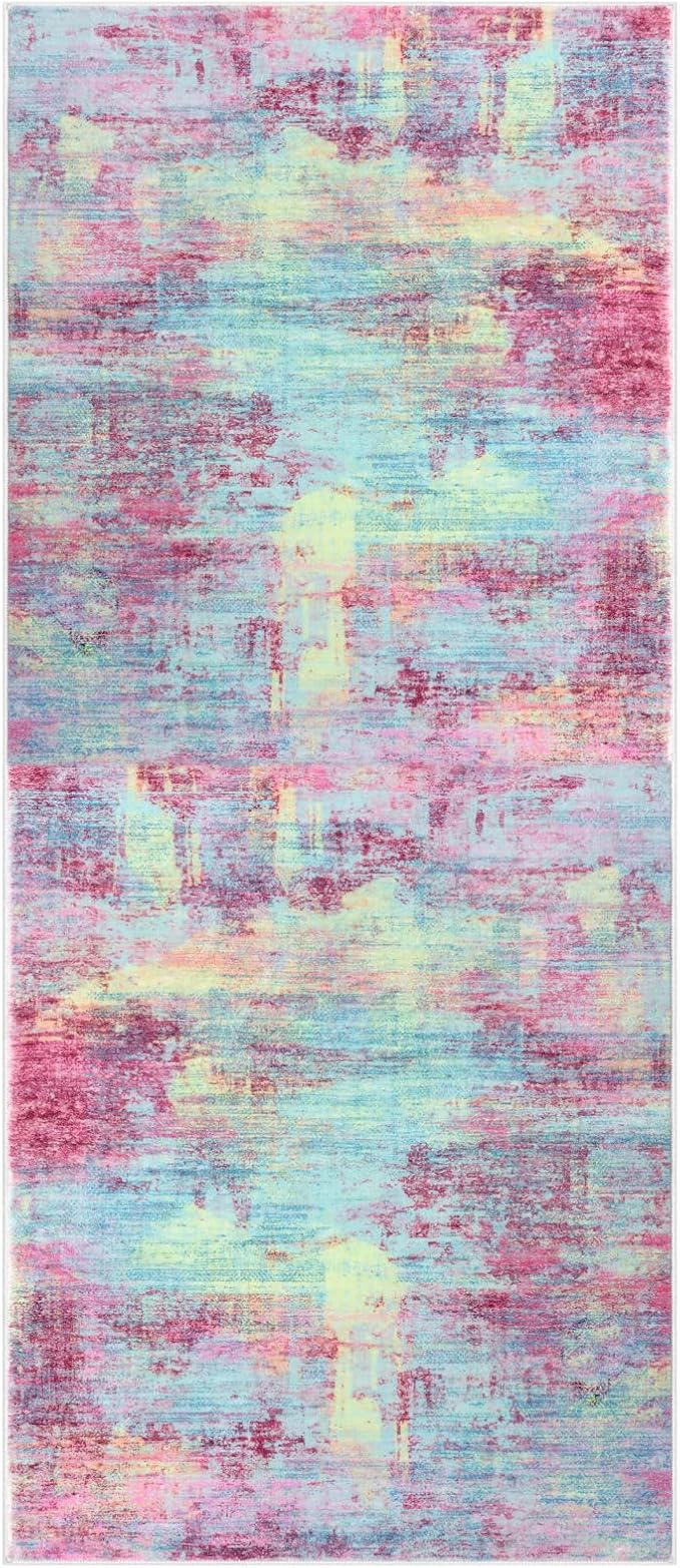 IOHOUZE Abstract Runner Rug 3x7 Ft Washable Runners
