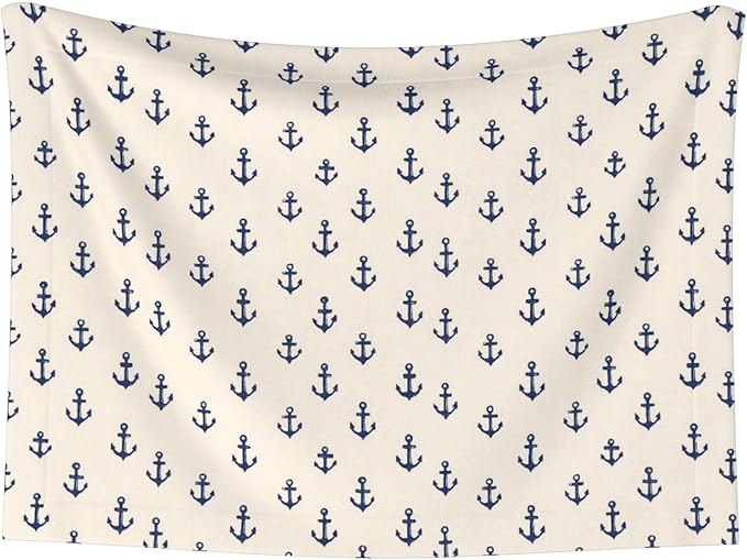 Waterproof Dog Blanket Soft Pet Blanket for Puppy Cat, Fleece Cat Throw Blankets for Furniture Bed Couch Sofa Reversible - Nautical Themed Simple Anchors