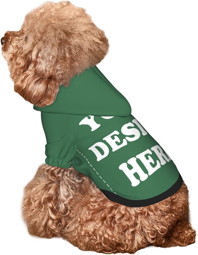 Personalized Dog Hoodie, Custom Dog Costumes for Small Dogs, Holiday Happy Dog Clothes Football Pet Shirt Sweater with Name Number for Girl/Boy Cats/Kitten, Green, S