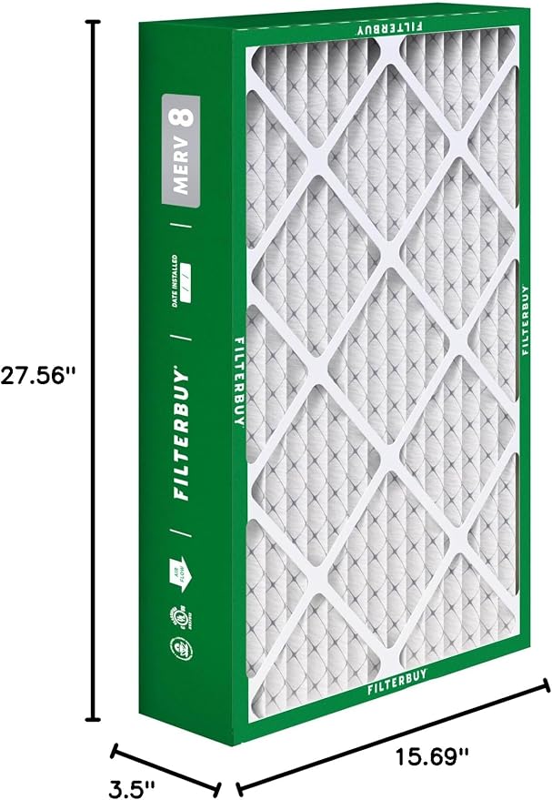 Filterbuy 15.75x27.63x3.50 Air Filter MERV 8 Essential Dust & Allergy Defense
