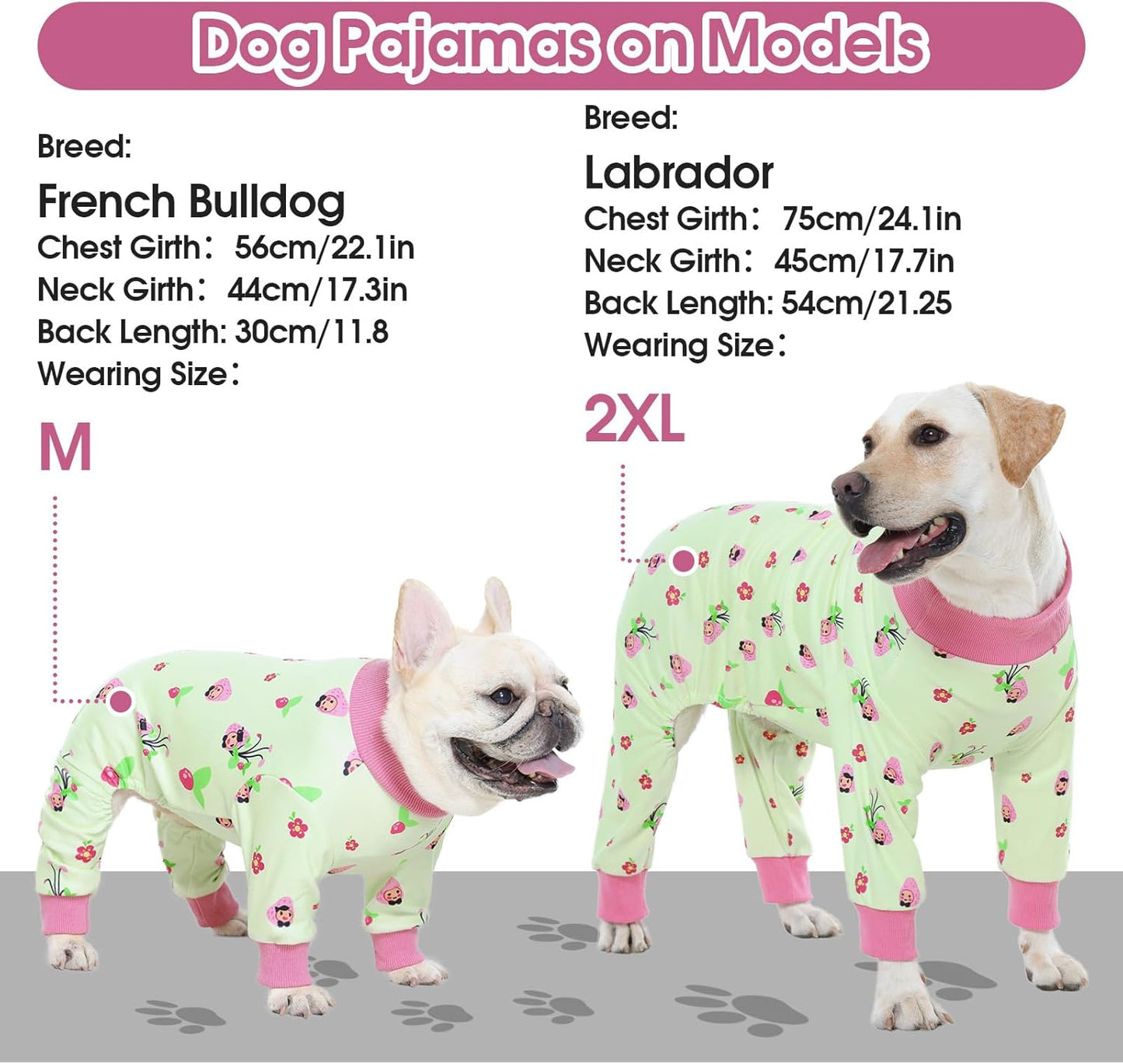 4-Legged Dog Pajamas for Medium & Large Dogs -Soft Cotton Dog Pjs Onesie with 4-Way Stretch, Cozy Breathable Pet Sleepwear for Cold Weather & Indoor Lounging - Green XXL