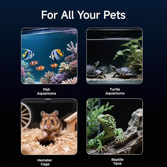2K HD Aquarium & Terrarium WiFi Pet Camera,140° Wide-Angle Anti-Glare & Anti-Reflection,Night Vision for Fish & Reptiles,Two-Way Audio,Glass-Mount Enclosure Monitor,AI-Powered Detection,24/7 Recording