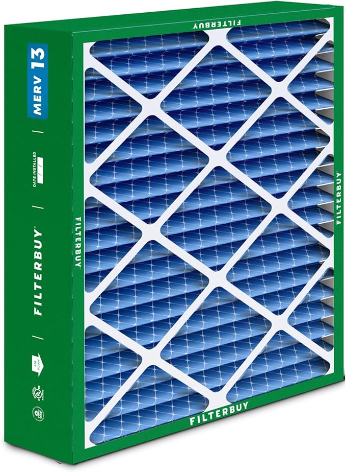 Filterbuy 20x25.25x3.5 Air Filter MERV 13 Optimal Smoke & Allergy Defense