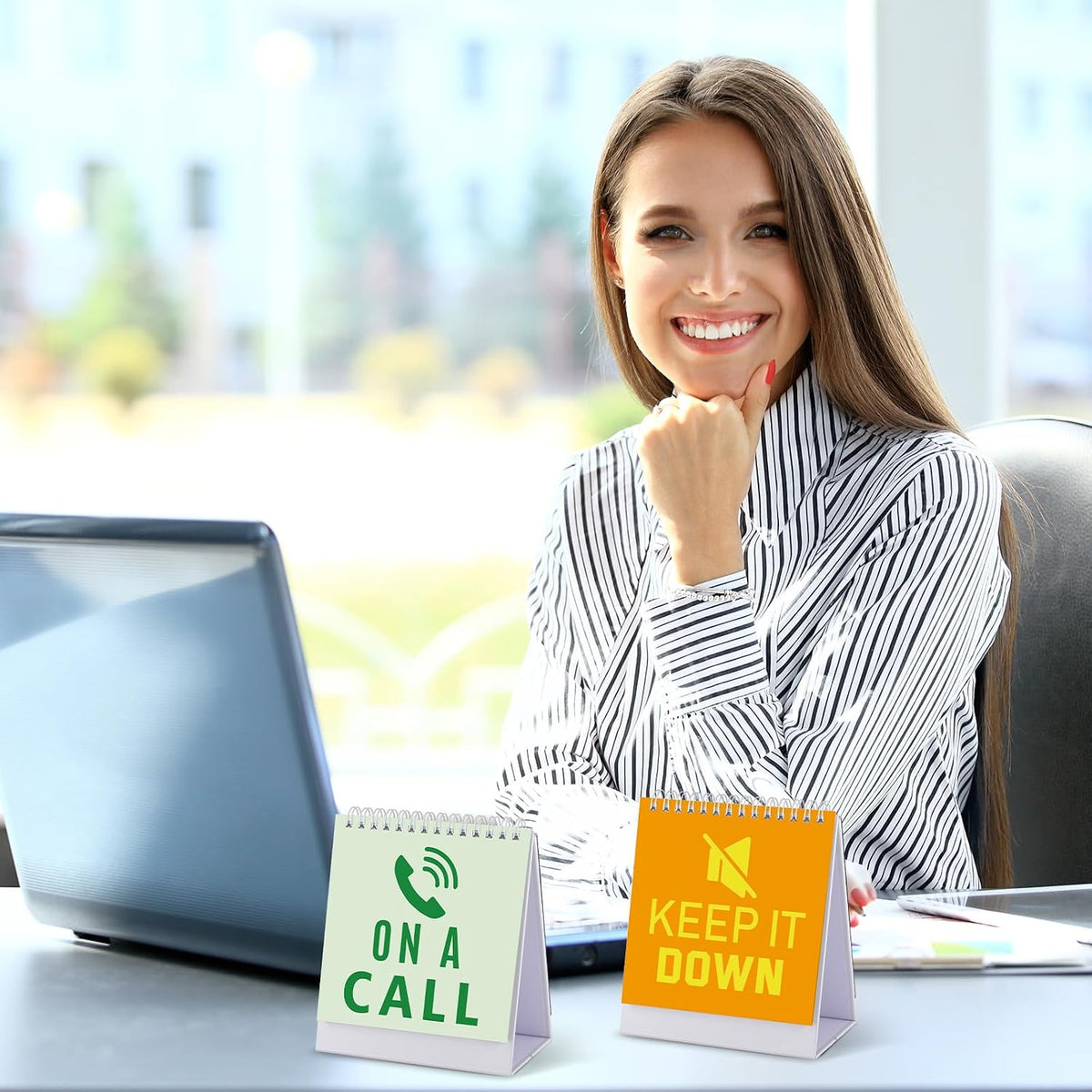 Fainne 6 Pcs Funny Desk Signs 30 Messages Flip over with Blank Cards Pens