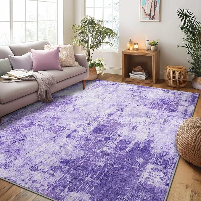 RELEANY Washable Area Rugs 5'x8' Non-Slip Modern Abstract Soft