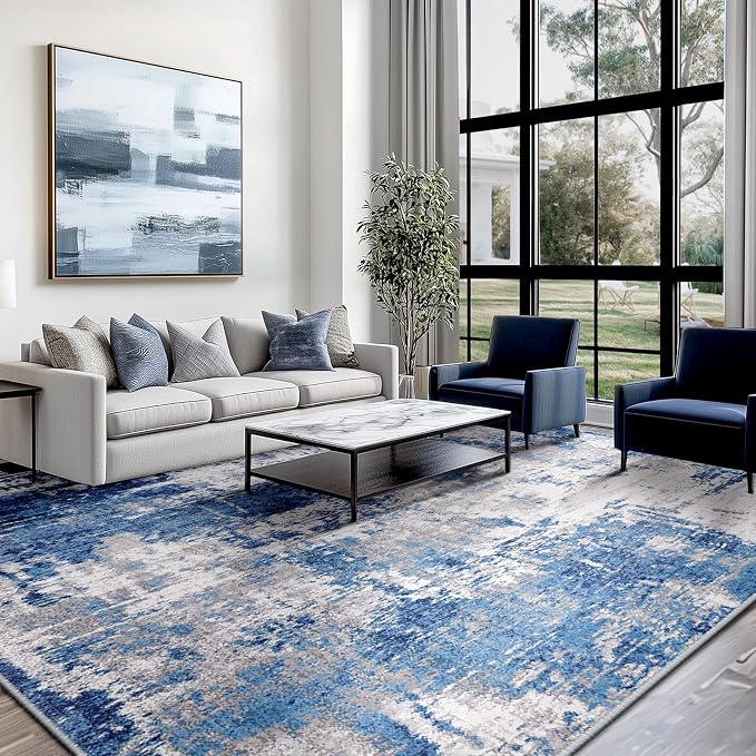 RELEANY Washable Area Rugs 5'x7' Non-Slip Modern Abstract Soft