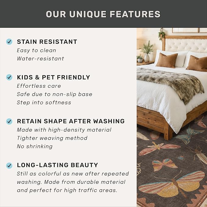 Boho Brown 3x5 Entryway Rugs Indoor