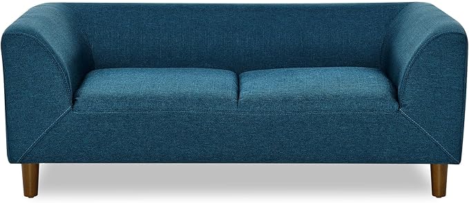 Elevated Dog Couch Bed for Medium Large Dogs, Modern Pet Sofa with Backrest & Armrest, Durable Dog Bed Sofa with Soft Cushion, Solid Wood Legs (Blue)