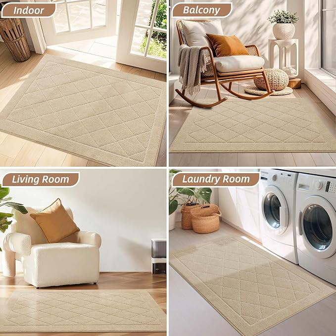 BEQHAUSE Dirt Trapper Door Mat 24" x 36", Doormat Non-Slip Entryway Rugs