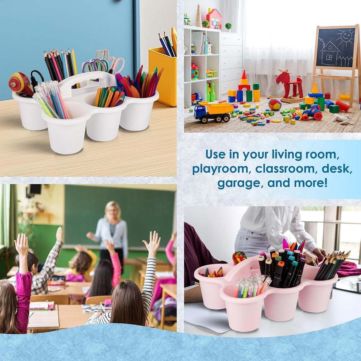 4 pack Classroom Caddy for School,Cup Caddy For Drink