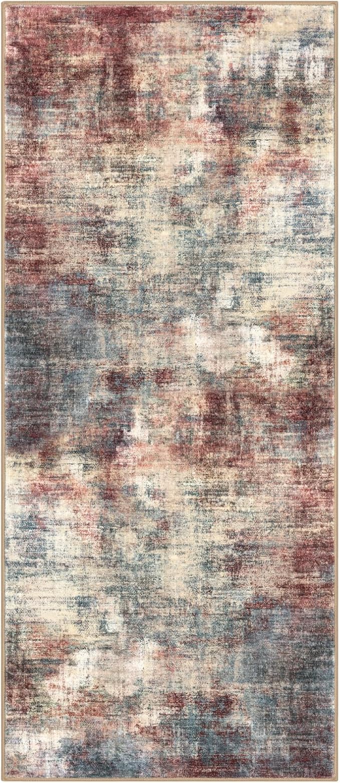 IOHOUZE Abstract Runner Rug 3x7 Ft Washable Runners