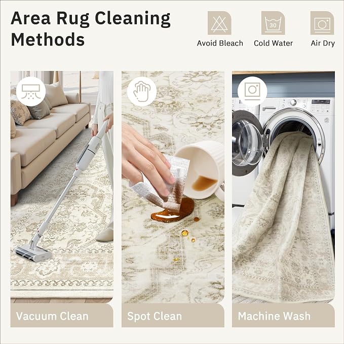 Soalmost Area Rugs 5x7, Washable Rug, Stain Resistant 5x7 Area Rugs