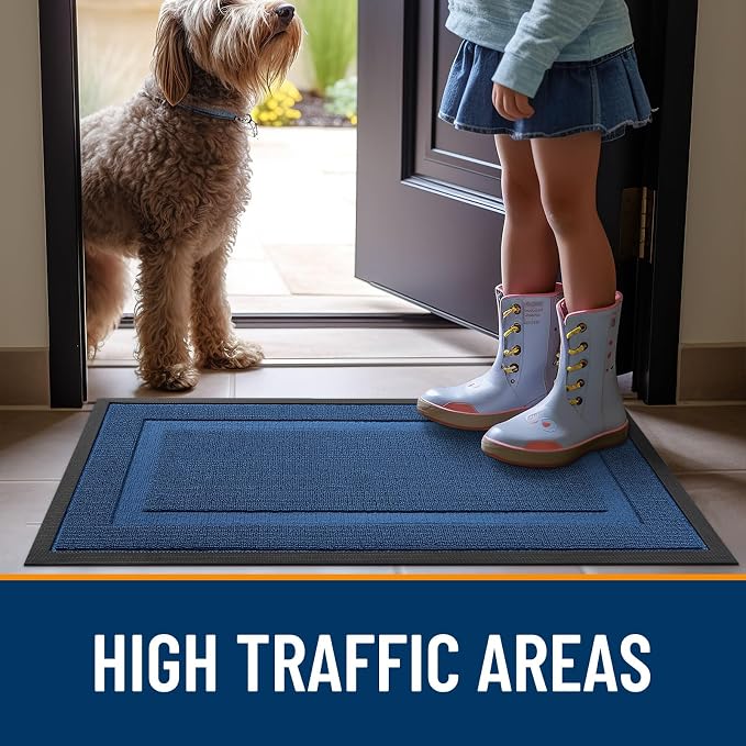 OLANLY Front Door Mat Indoor Outdoor Entrance, Waterproof All-Season,