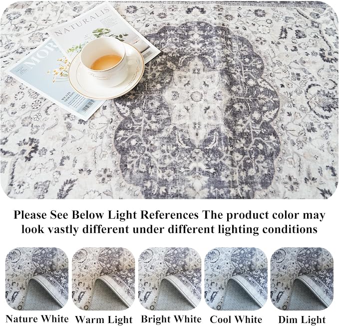Hallway 4x8 Washable Runner Rug: Oriental Stain Resistant Entryway Kitchen Rug