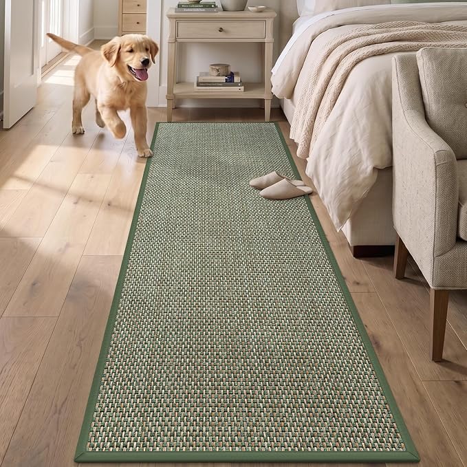 DEX Hallway Runner Rug 2'4''x8, Non Slip Rubber Backing Inside Entryway Carpet