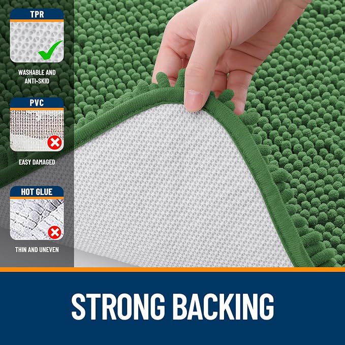 OLANLY Large Bathroom Rugs 40x32, Extra Soft Absorbent Chenille Bath Rugs