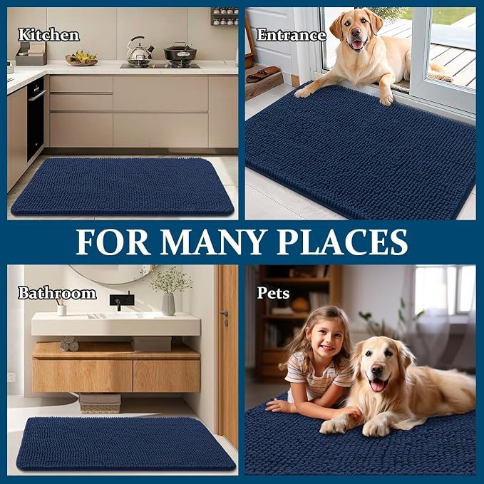 OLANLY Dog Door Mat for Muddy Paws 59x24, Absorbs Moisture and Dirt, Absorbent